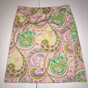 3 Sisters Pink Paisley A-Line Skirt Size 10